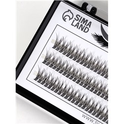 Набор накладных ресниц «Ласточкин хвост», пучки, 10 мм, толщина 0.07 мм, изгиб С, 12 D