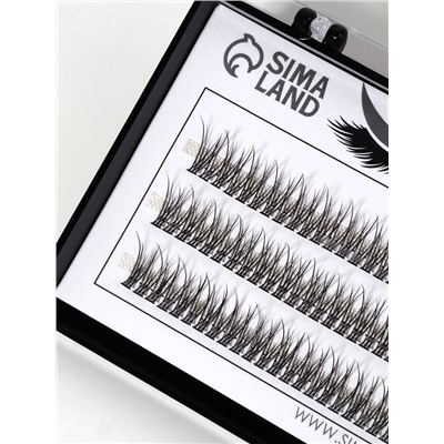 Набор накладных ресниц «Ласточкин хвост», пучки, 10 мм, толщина 0.07 мм, изгиб С, 12 D