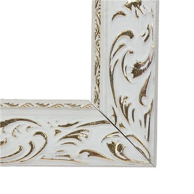 Рама для картин (зеркал) 30×30×4 см, дерево «Версаль», бело-золотая