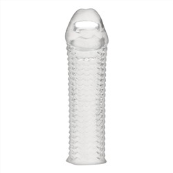 Текстурированная насадка на пенис Clear Textured Penis Enhancing Sleeve Extension - 16,5 см.