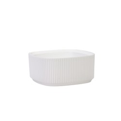 Кашпо для цветов «Стрип», 1.6 л, 20×20×9.1 см, пластиковое, со вставкой, белое