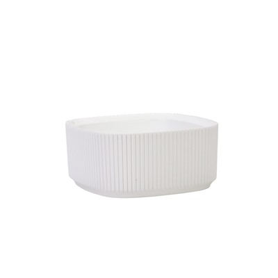 Кашпо для цветов «Стрип», 1.6 л, 20×20×9.1 см, пластиковое, со вставкой, белое