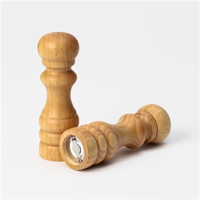 Набор для специй Доляна «Комфорт», 2 предмета: мельница и солонка, бежевый