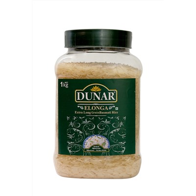 Dunar Elonga Basmati Rice pot/ Рис Басмати Элонга банка 1кг
