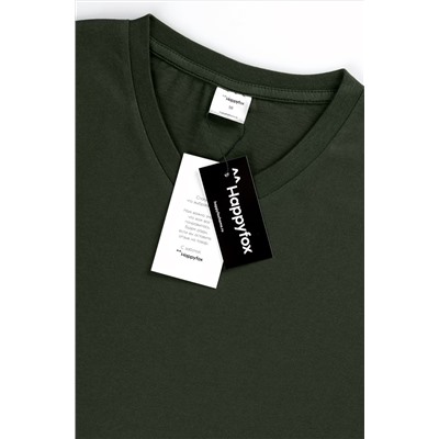 Мужская футболка больших размеров c V-вырезом Happyfox