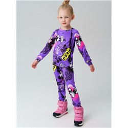 Термокомплект трикот. для девочек: фуфайка (футболка) с длин. рук, брюки