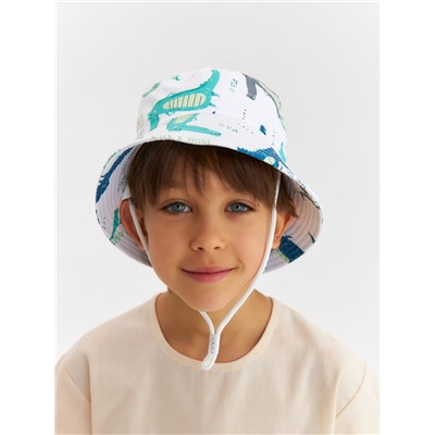 Панама детская KAFTAN «Крокодилы», размер 54, белая