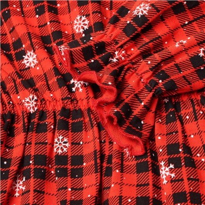 Платье для девочки, цвет красный/клетка, рост 128 см