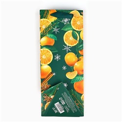 Пакет подарочный под бутылку треугольный «Новый год», 13×32×11 см