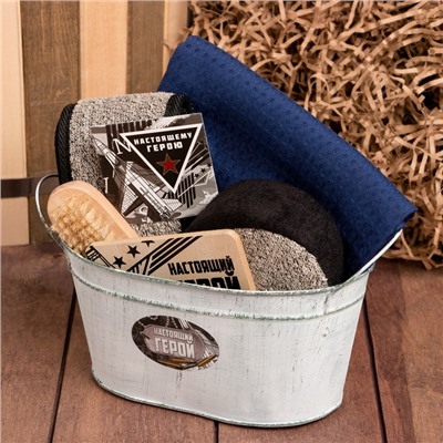 Набор подарочный «Этель. Настоящий герой»: полотенце, мочалка, щётка