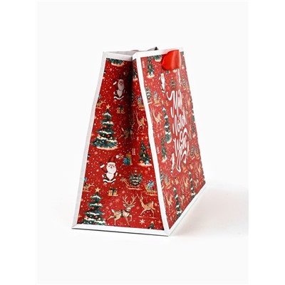 Пакет подарочный новогодний крафтовый, «Мир полон чудес», 23×18×10 см