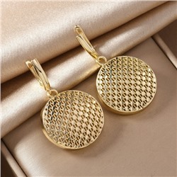 Серьги подвески крупные ювелирная бижутерия Итальянское золото (покрытие желтое 14к) , арт.217.430