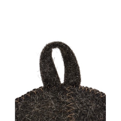 Шапка для бани и сауны с вышивкой «Вожак стаи», полиэфир 70%, шерсть 30%, серая, «Добропаровъ»