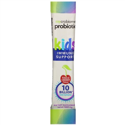 Solaray, Mycrobiome Probiotic, Kids,  Immune Support, Natural Cherry Flavor, 10 Billion Live Cultures, 20 Stick Packs