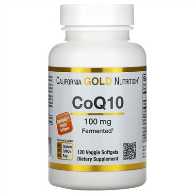 California Gold Nutrition, коэнзим Q10, 100 мг, 120 растительных капсул