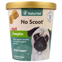 NaturVet, No Scoot for Dogs, Plus Pumpkin, Soft Chews, 6.3 oz (180 g)