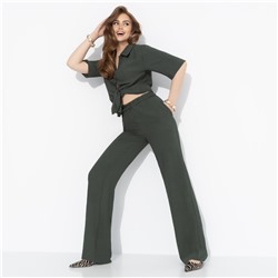 Брюки из жатой ткани, Оглушительный успех (dark green)