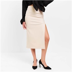 Юбка миди со сборкой женская MIST: Classic Collection, размер 48, бежевая