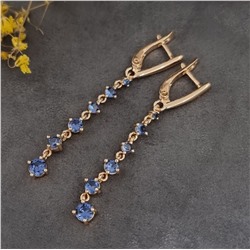 Серьги висячие позолота с фианитами, коллеция "Дубай", арт. 847.683