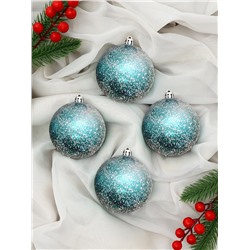 Ёлочные игрушки «Джейн космос», шары новогодние, d=8 см, 4 шт., изумрудный