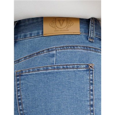 Джинсы мом фит из эластичного плотного денима