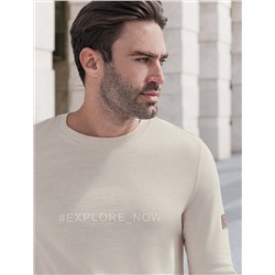 Джемпер с авторским принтом из легкого футера