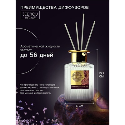 Диффузор ароматический палочки, ароматизатор для дома «Аромадиффузор: For home», аромат лаванда, 120 мл.