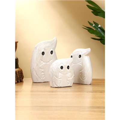 Набор сувенирный «Привидения», h=12 см, h=9 см, h=7 см, дерево, светлый