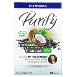 Enzymedica, Purify, активированный уголь, 60 капсул