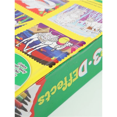 УЦЕНКА Книжка-раскраска многоразовая «Животные» фломастеры 12 цв, 3D очки, бутылочка