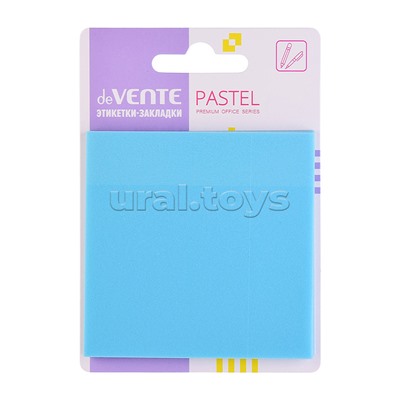 Самоклеящиеся этикетки-закладки "Pastel" пластиковые прозрачные, 76x76 мм, голубые