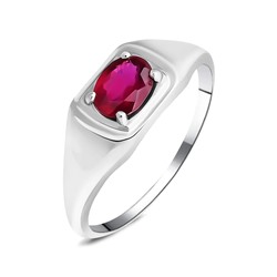 Кольцо, 1 рубин корунд овал 6х8 мм - 1 , 6 ct, Печатка