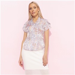 Блуза приталенного силуэта, Лёгкий шик, тяжёлый эффект (голубая)