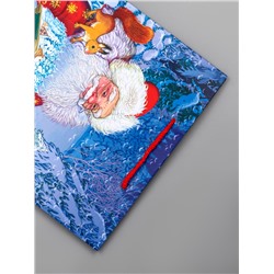 Пакет подарочный новогодний ламинированный, «Дед Мороз», 26×12×32 см