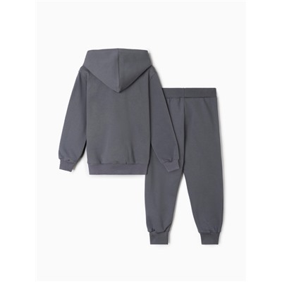 Комплект (фуфайка, брюки) детский НАЧЁС, цвет тёмно-серый, рост 92 см