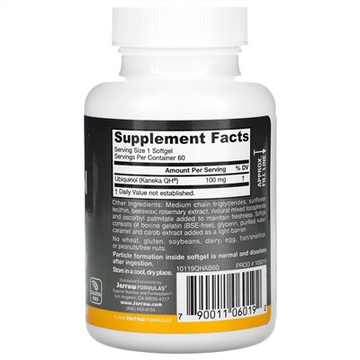 Jarrow Formulas, убихинол QH-Absorb, 100 мг, 60 мягких таблеток