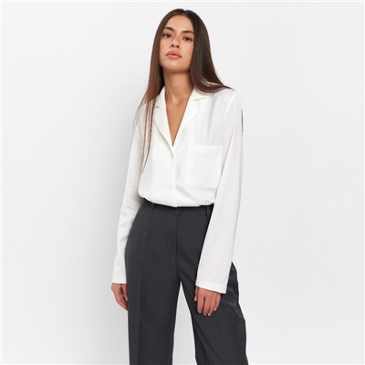 Блуза женская шелковая MIST: Classic Collection, размер 50, цвет экрю
