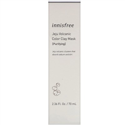 Innisfree, корейская маска для лица с цветной вулканической глиной, очищающая, 70 мл (2,36 жидк. унции)
