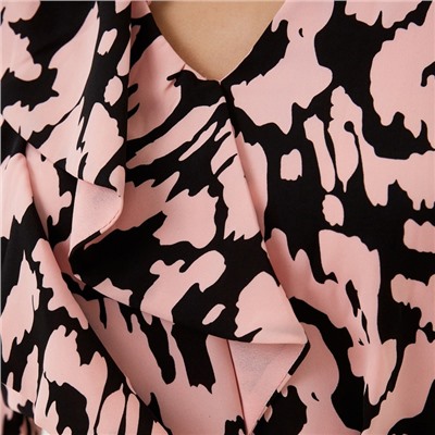 Платье мини женское с воланом MIST, размер 48, розовое