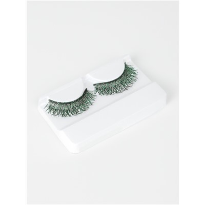 Ресницы накладные «Сияй», с блёстками, 14 мм, без клея, зелёные