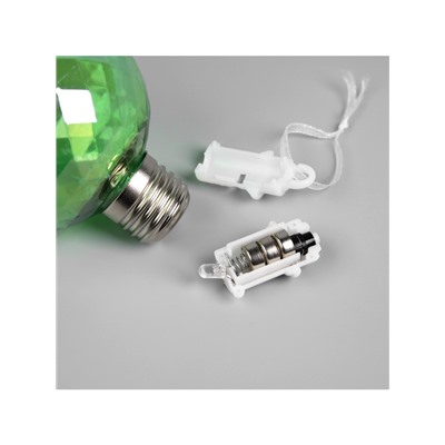 Набор ёлочных шаров «Акценты зелёного», 3 шт., d=7 см, 3 LED, от батареек AG13×9, свечение тёплое белое