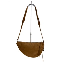 Женская сумка-седло из искусственной замши, цвет рыже-коричневый