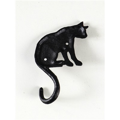 Настенный крючок декоративный «Кошечка», чугун, 9×3×18 см