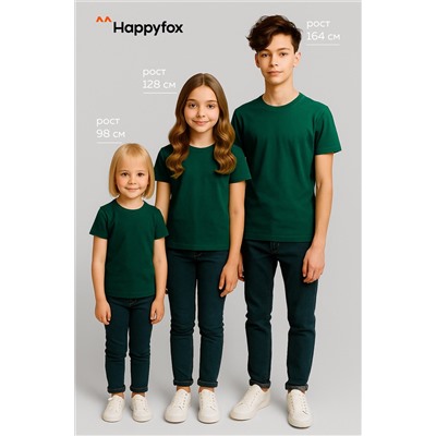 Детская однотонная футболка Happyfox