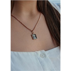 Подвеска религиозная из чернёного серебра с позолотой - святой Николай, моли Бога о нас 925 пробы 01063пз