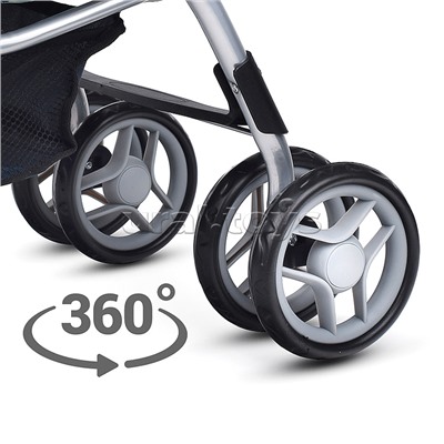 Коляска для кукол складная, с корзиной и козырьком, цвет серо-бордовая