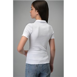 Блузка-поло в рубчик для девочки Happyfox