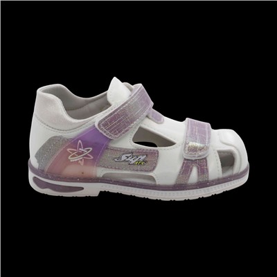 Сандалии В567-13 бело фиолетовые