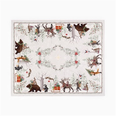 Скатерть «Этель. Новогоднее чудо», бежевая, 150×110 см ±3 см