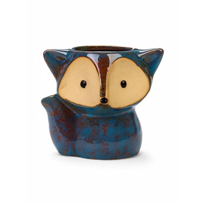 Декоративный горшок для цветов «Лисёнок Фред», керамический, 200 мл, 9×8.5×10 см, голубой